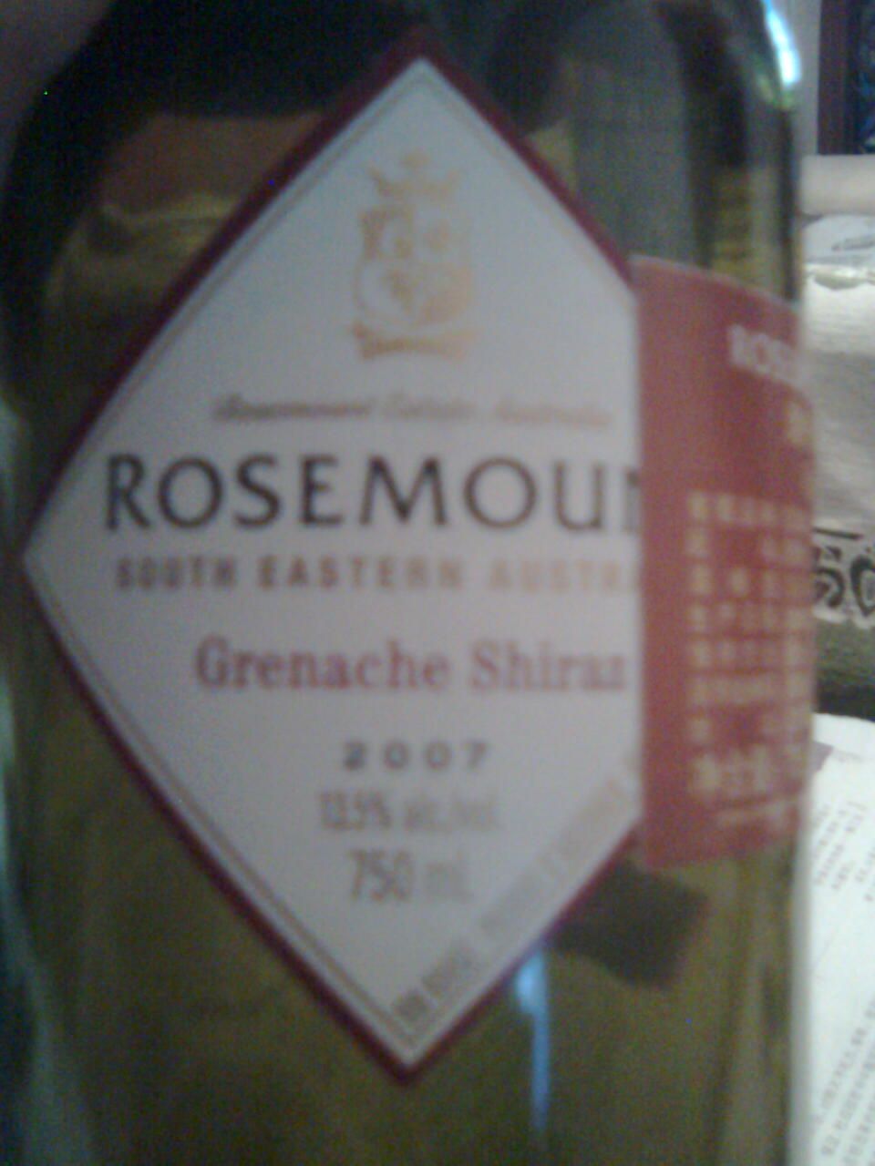 ROSEMOUNT DIAMOND CELLARS GRENACHE SHIRAZ