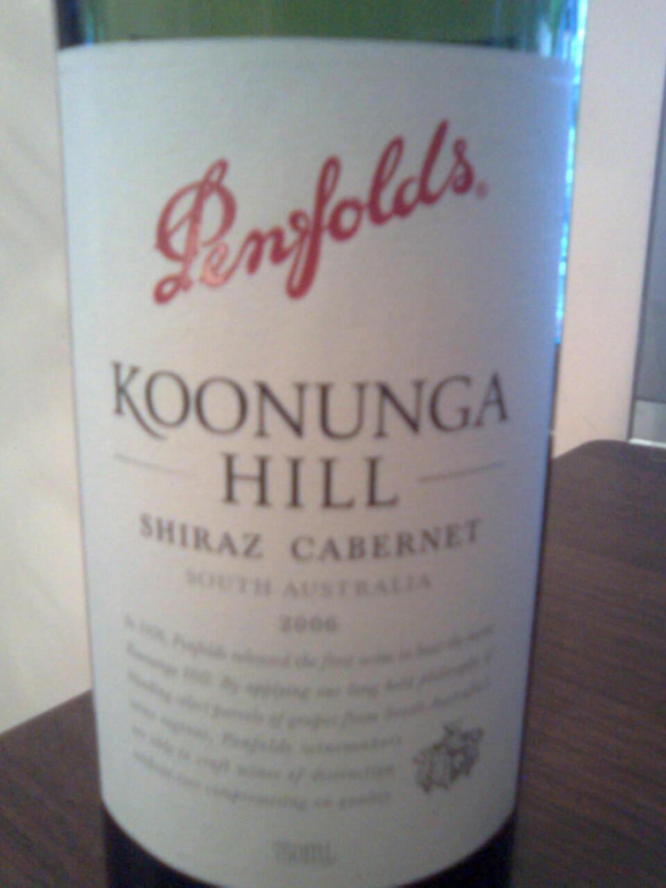 PENFOLDS KOONUNGA HILL SHIRAZ CABERNET