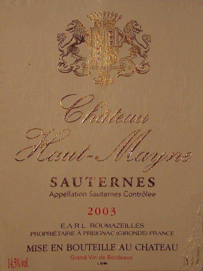 Chateau Haut-Mayne - Sauternes