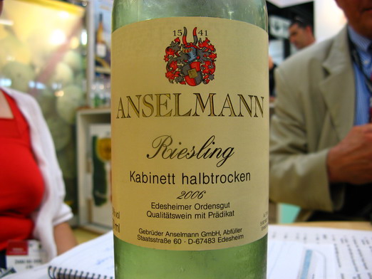 Anselmann, Riesling Kabinett Halbtroken, Pfalz
